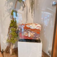 「市松春秋波に藤」手描き京友禅 NoriM